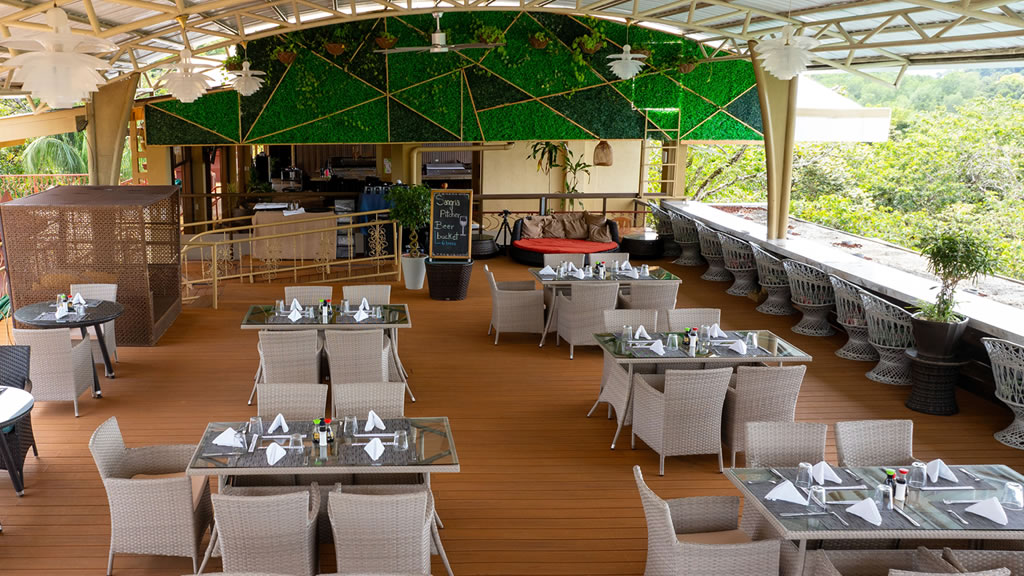 Ocean view from terrace restaurant and bar